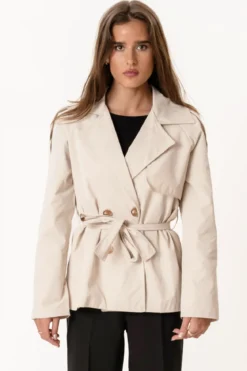Sia Short Trenchcoat - Off White