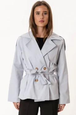 Sia Short Trenchcoat - Sky Blue