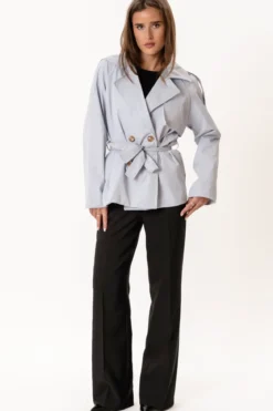Sia Short Trenchcoat - Sky Blue
