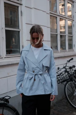 Sia Short Trenchcoat - Sky Blue