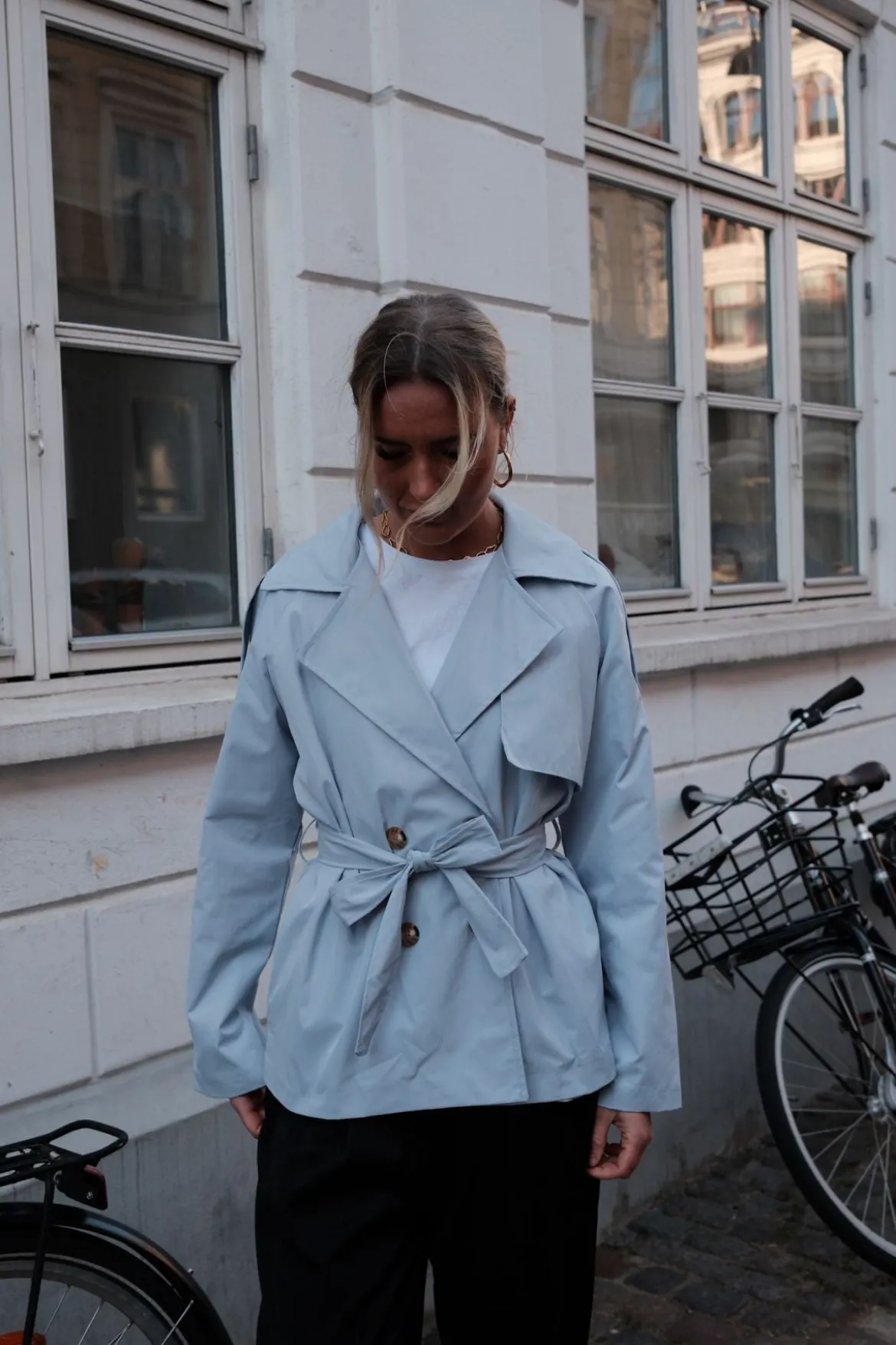 Sia Short Trenchcoat - Sky Blue