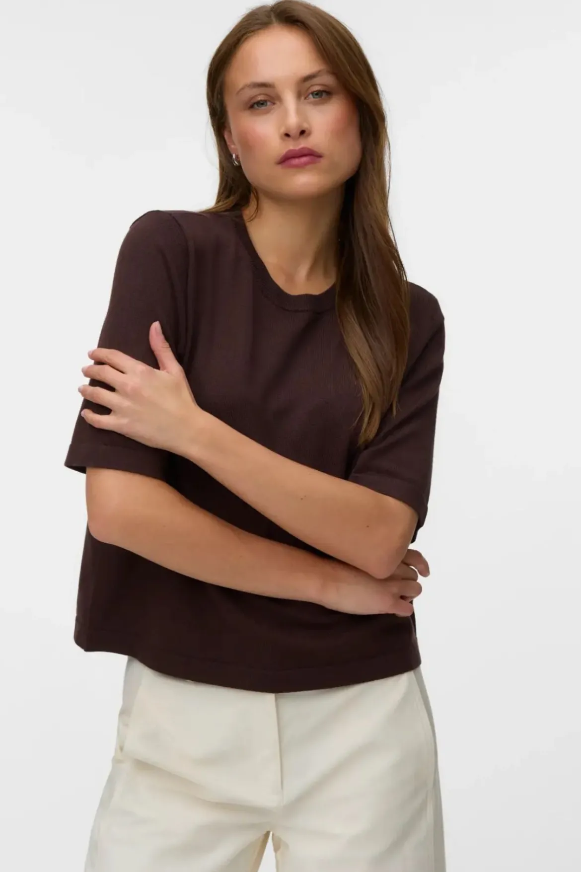 Silje 2/4 O-Nck Oversize Pull - Chocolate Torte