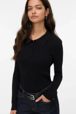 Silje Poloneck Pullover - Sort