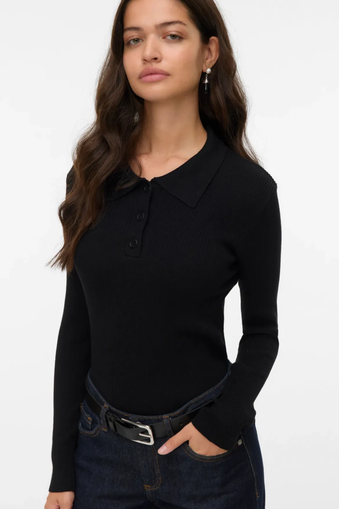 Silje Poloneck Pullover - Sort