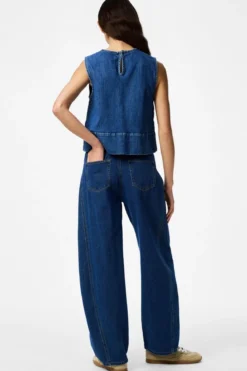 Silke Denim Top - Medium Blue Denim