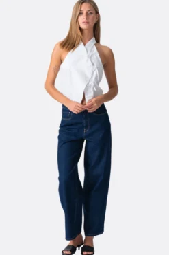 Silva Stribet Top - Hvid