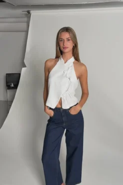 Silva Stribet Top - Hvid