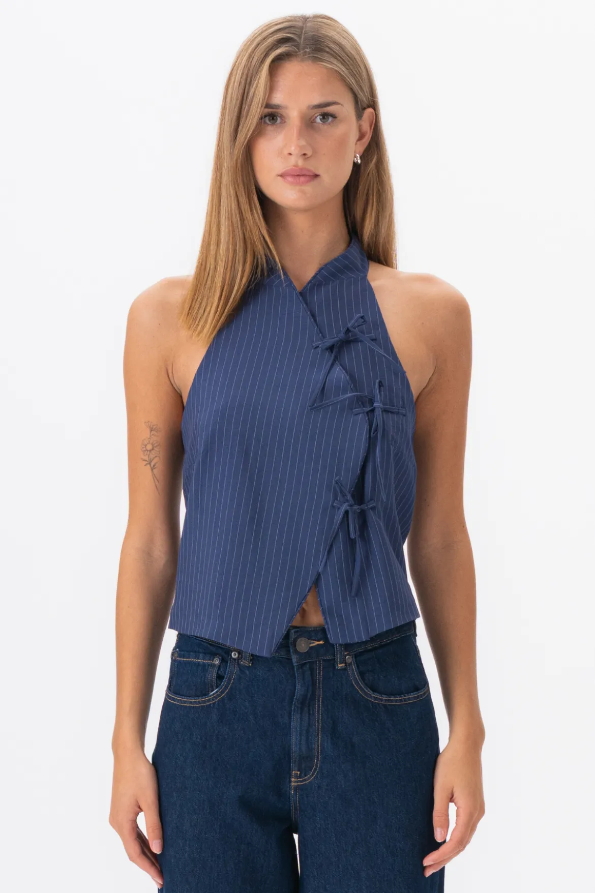 Silva Stribet Top - Navy