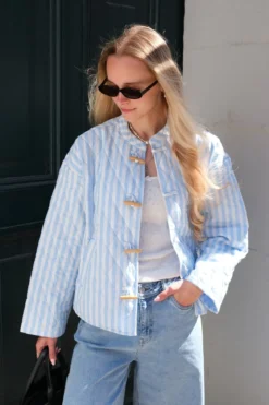 Siri Quiltet Jakke - Chambray Blå