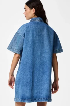 Sky A-Shape Denim Kjole - Medium Blue Denim