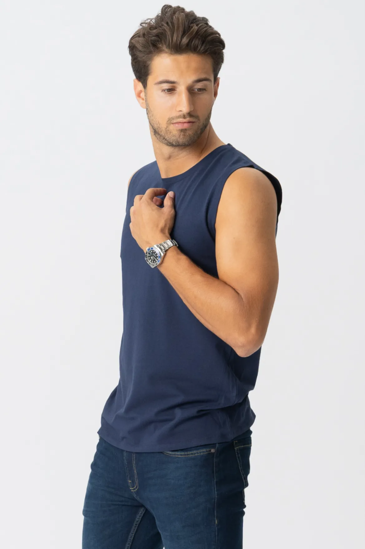Sleeveless Tee - Navy