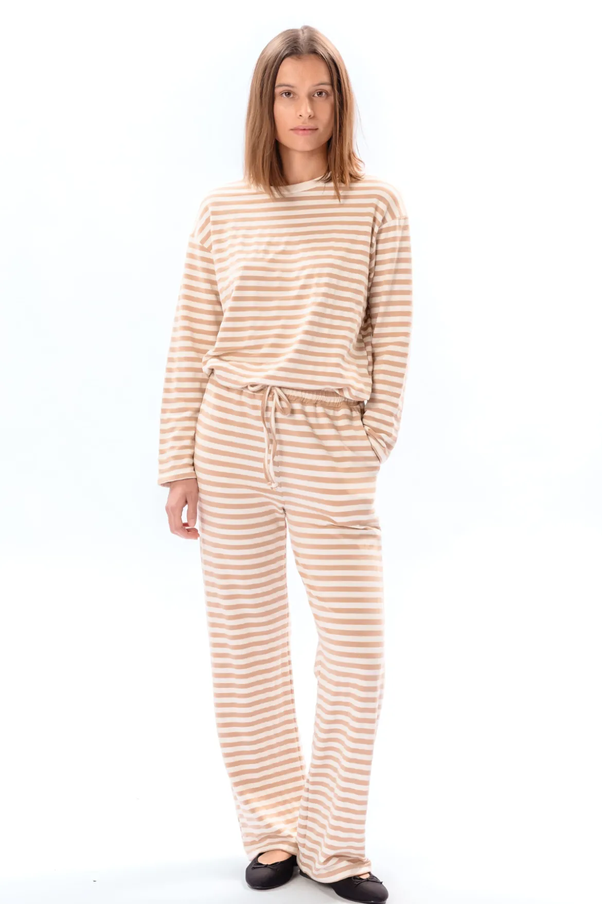 Stribede bukser - Beige