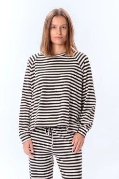 Stribet Langærmet Regular Fit - Sort