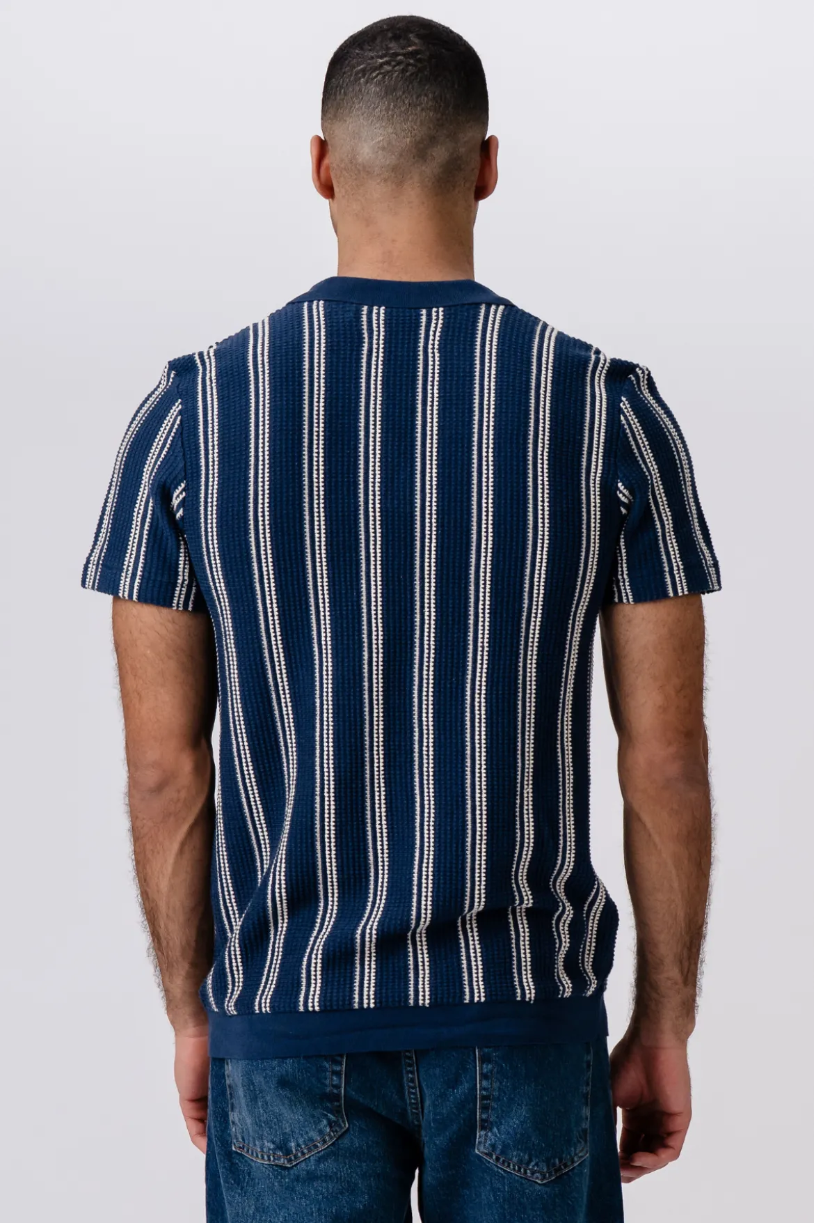 Stribet Pullover - Blå
