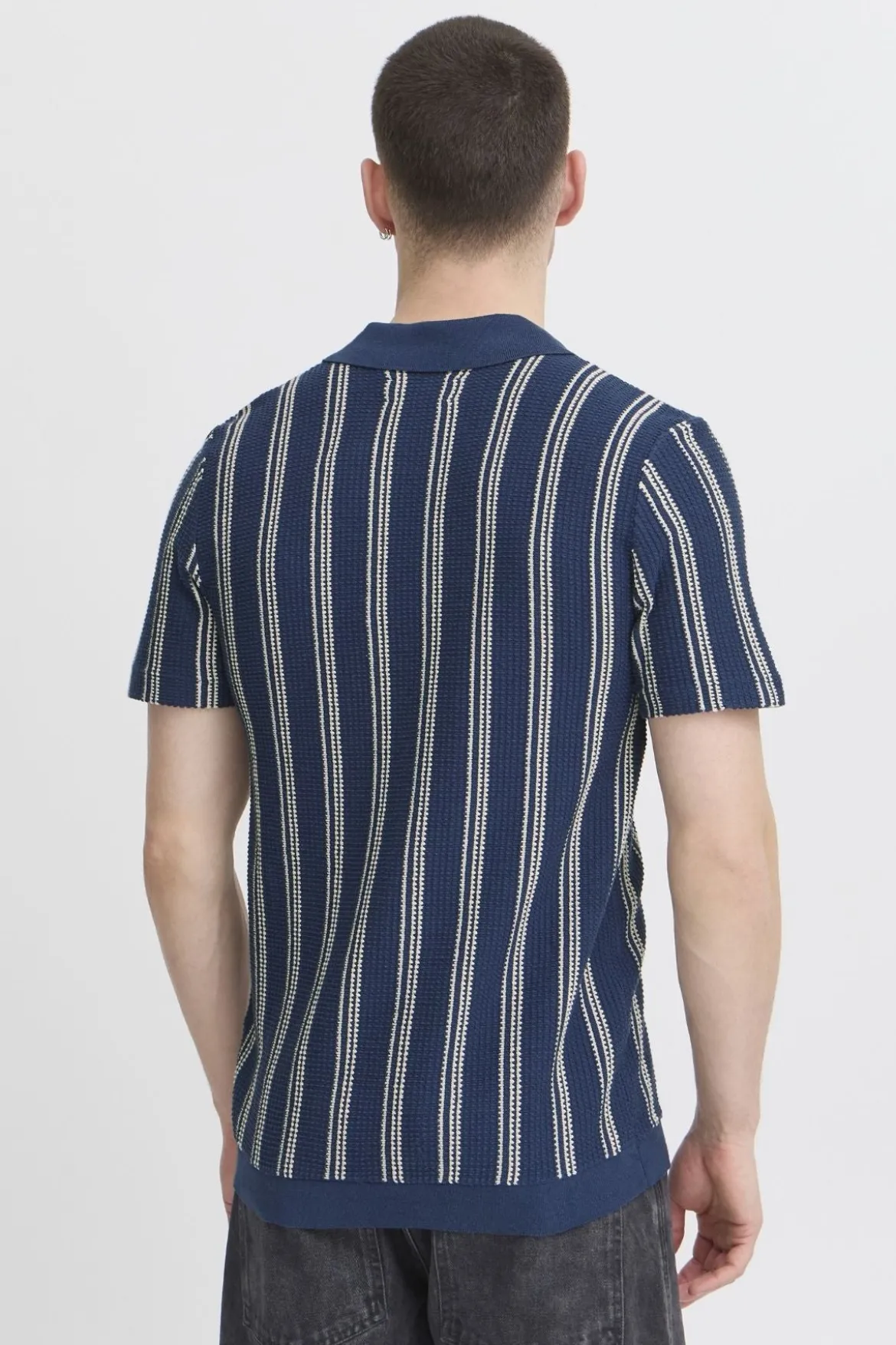 Stribet Pullover - Blå