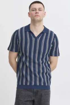 Stribet Pullover - Blå