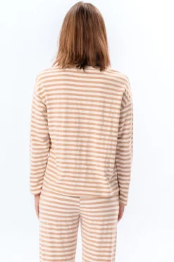 Stribet Trøje - Beige