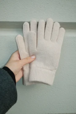 Strikkede Handsker - Beige