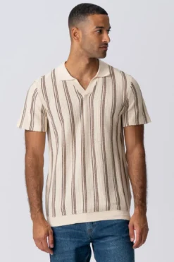 Stripet Pullover - Sand