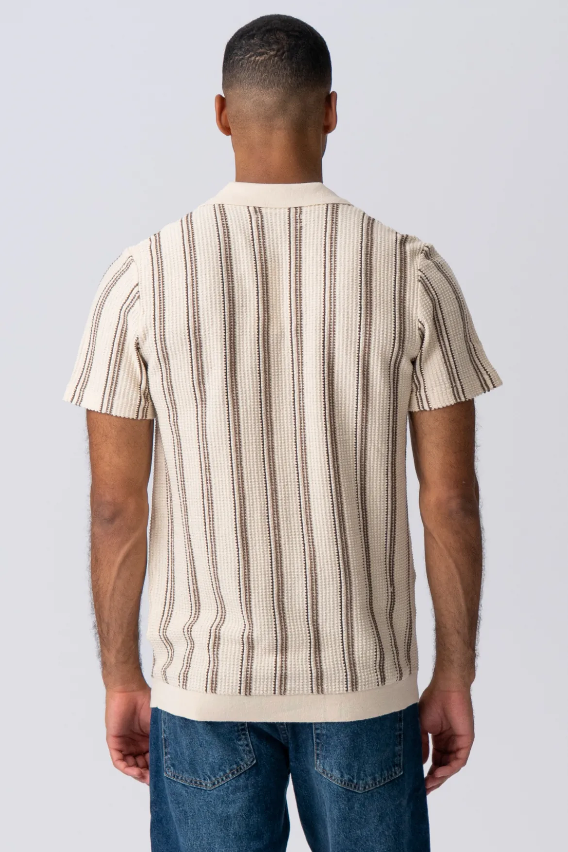 Stripet Pullover - Sand
