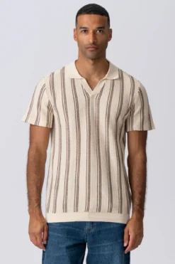 Stripet Pullover - Sand