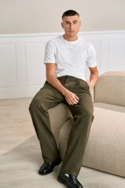 Suit pants loose - Army Green