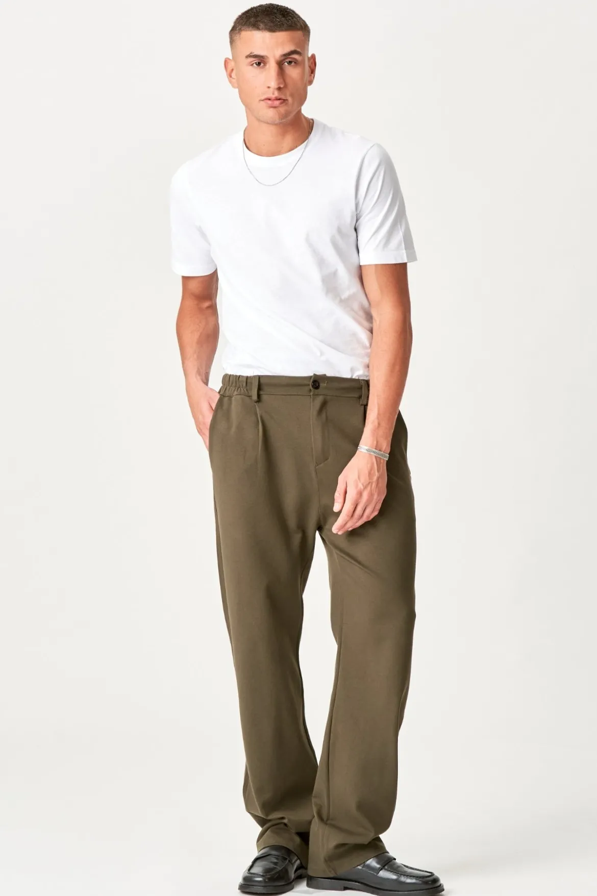 Suit pants loose - Army Green