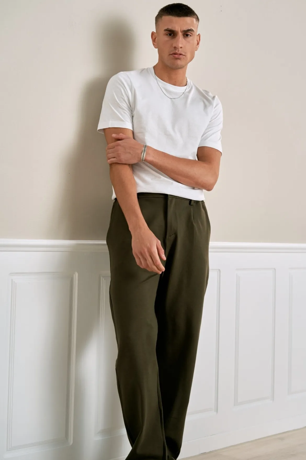 Suit pants loose - Army Green