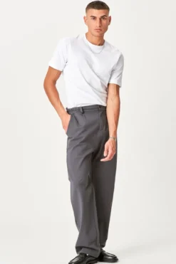 Suit pants loose - Stål Grå