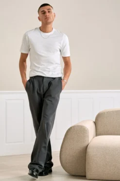 Suit pants loose - Stål Grå