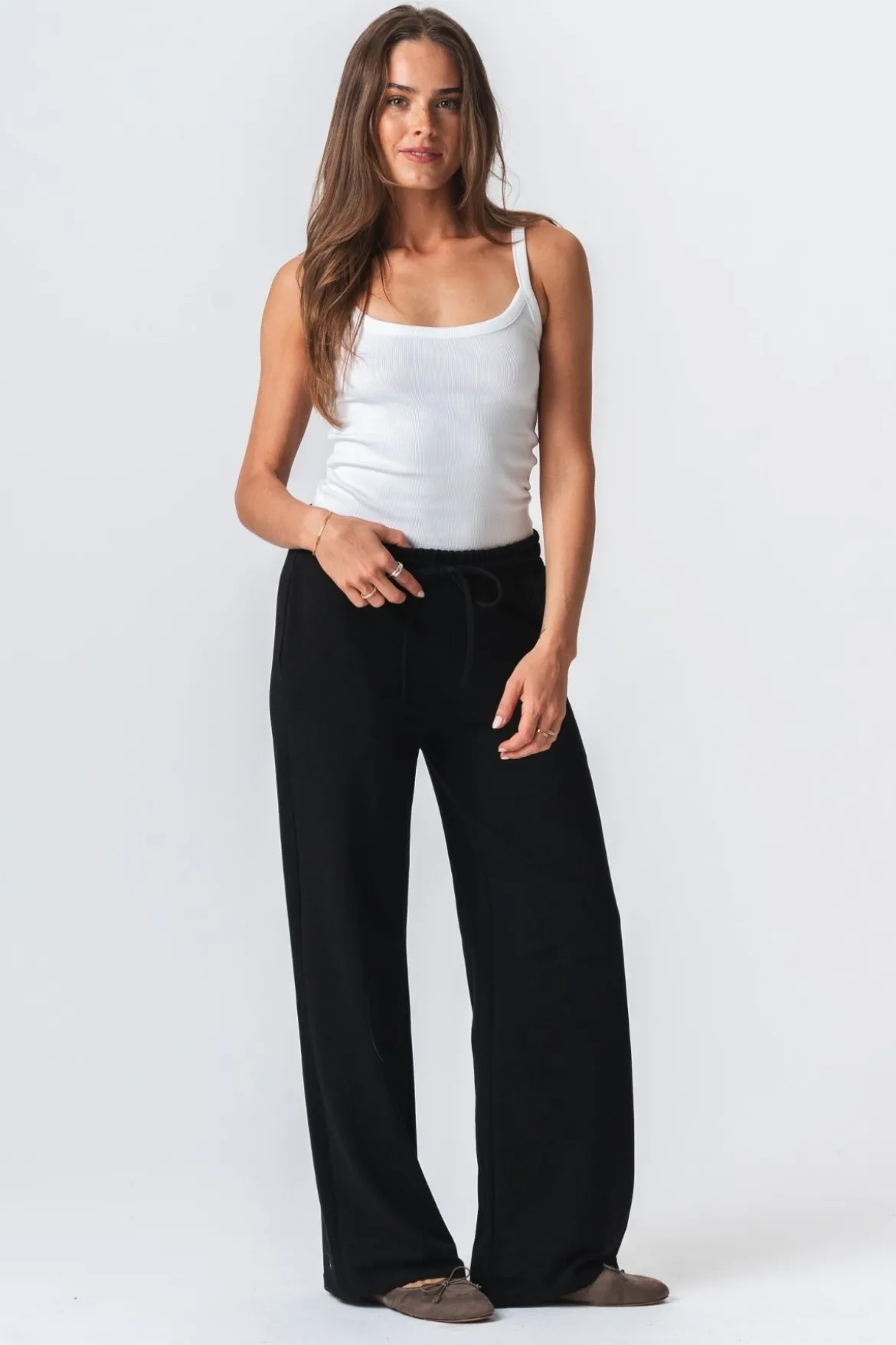 Sweatpants Wide - Sort