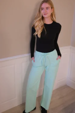 Sweatpants Wide - Støvet Grøn