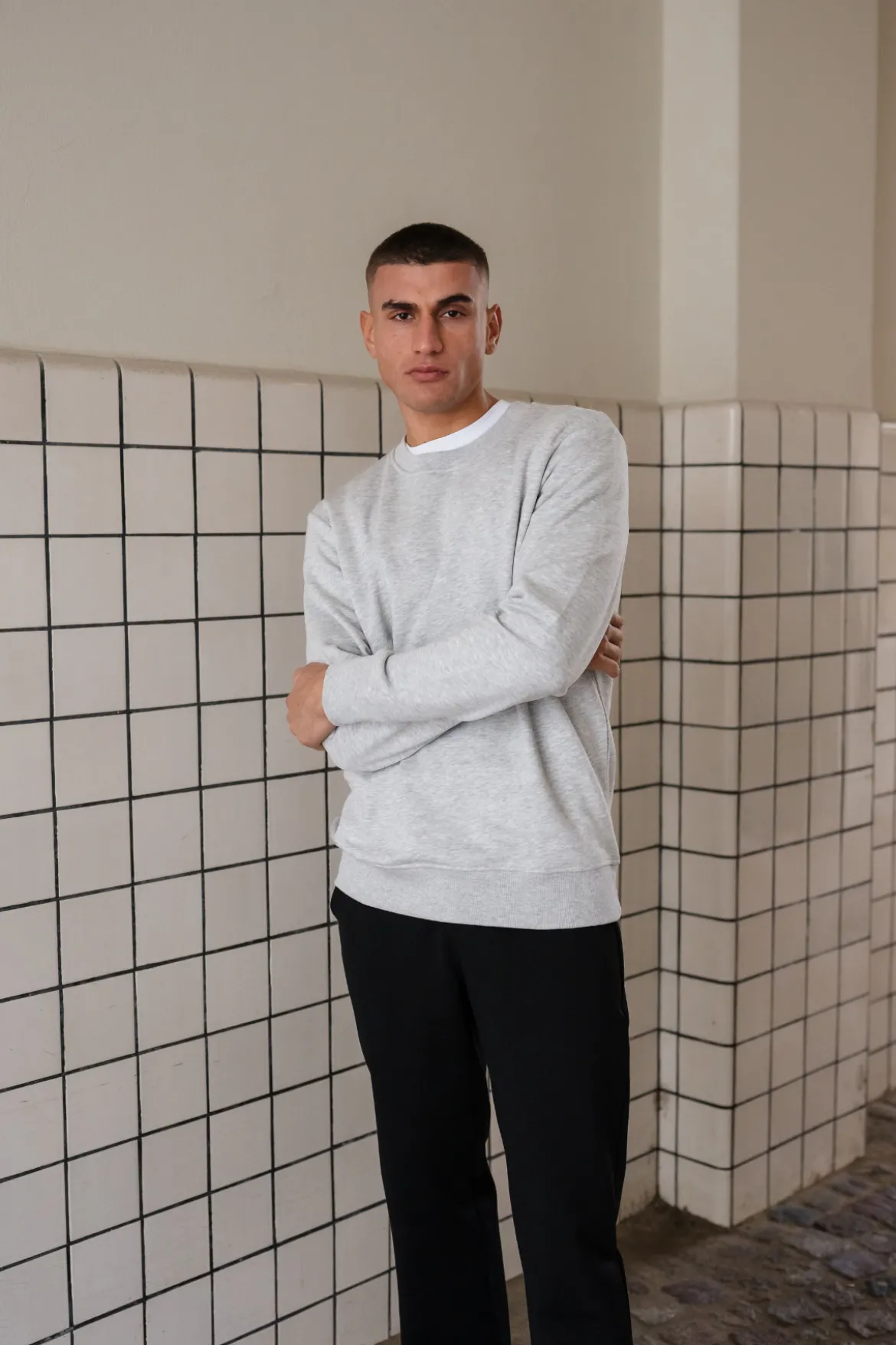 Sweatshirt Crewneck - Askegrå