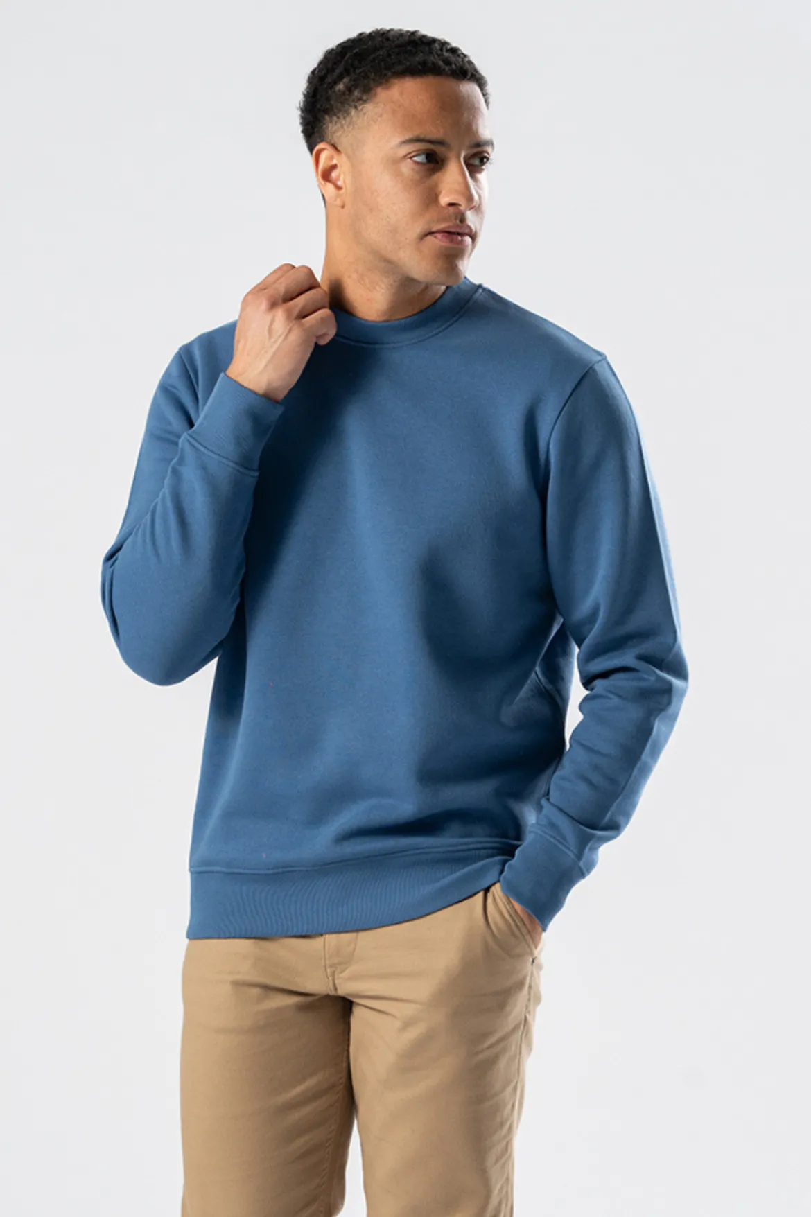 Sweatshirt Crewneck - Støvet Blå