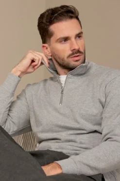 Sweatshirt Half Zip - Grå
