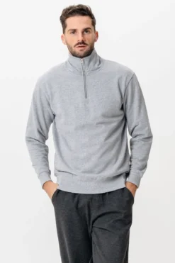 Sweatshirt Half Zip - Grå