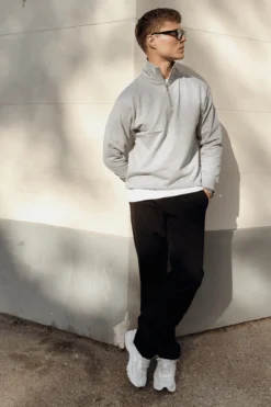 Sweatshirt Half Zip - Grå