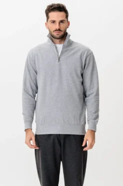 Sweatshirt Half Zip - Grå