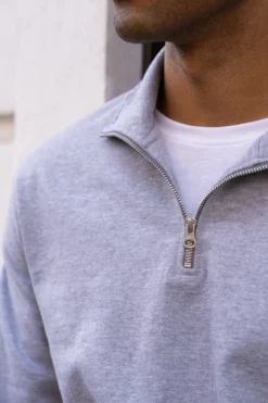 Sweatshirt Half Zip - Grå
