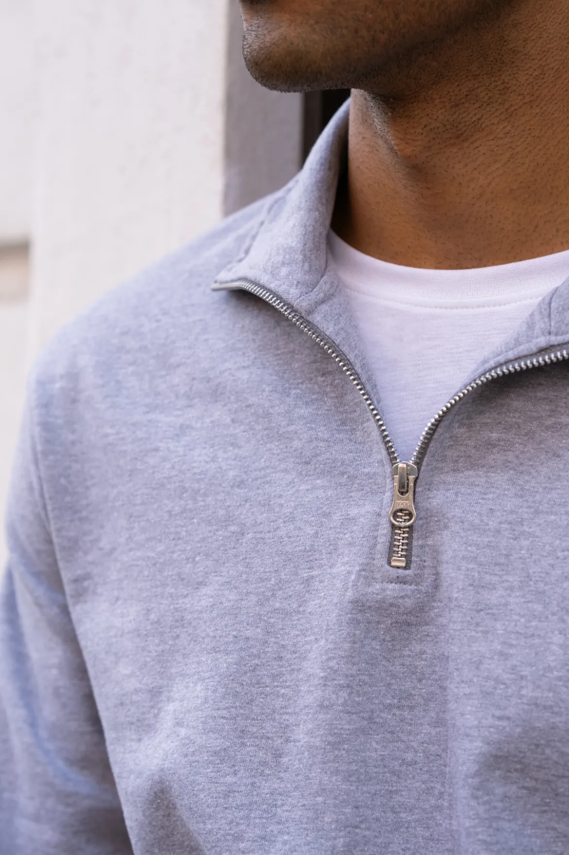 Sweatshirt Half Zip - Grå