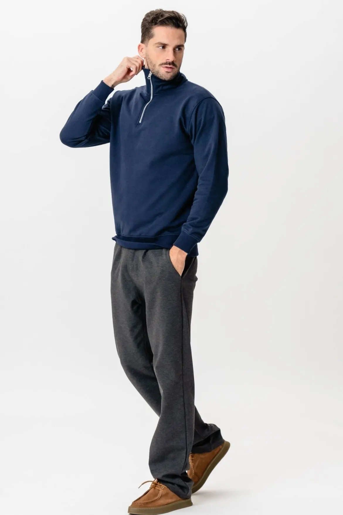 Sweatshirt Half Zip - Navy