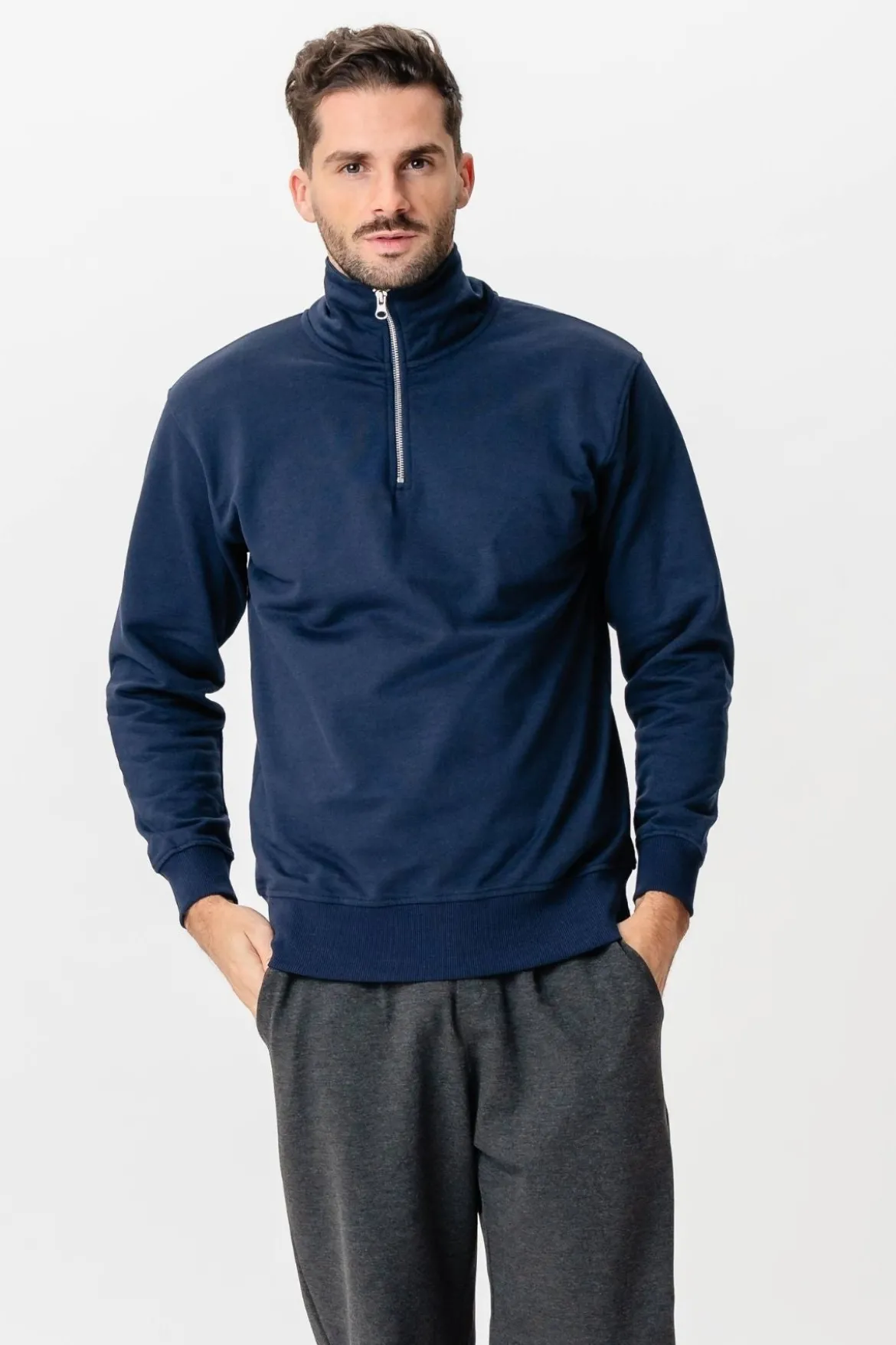 Sweatshirt Half Zip - Navy