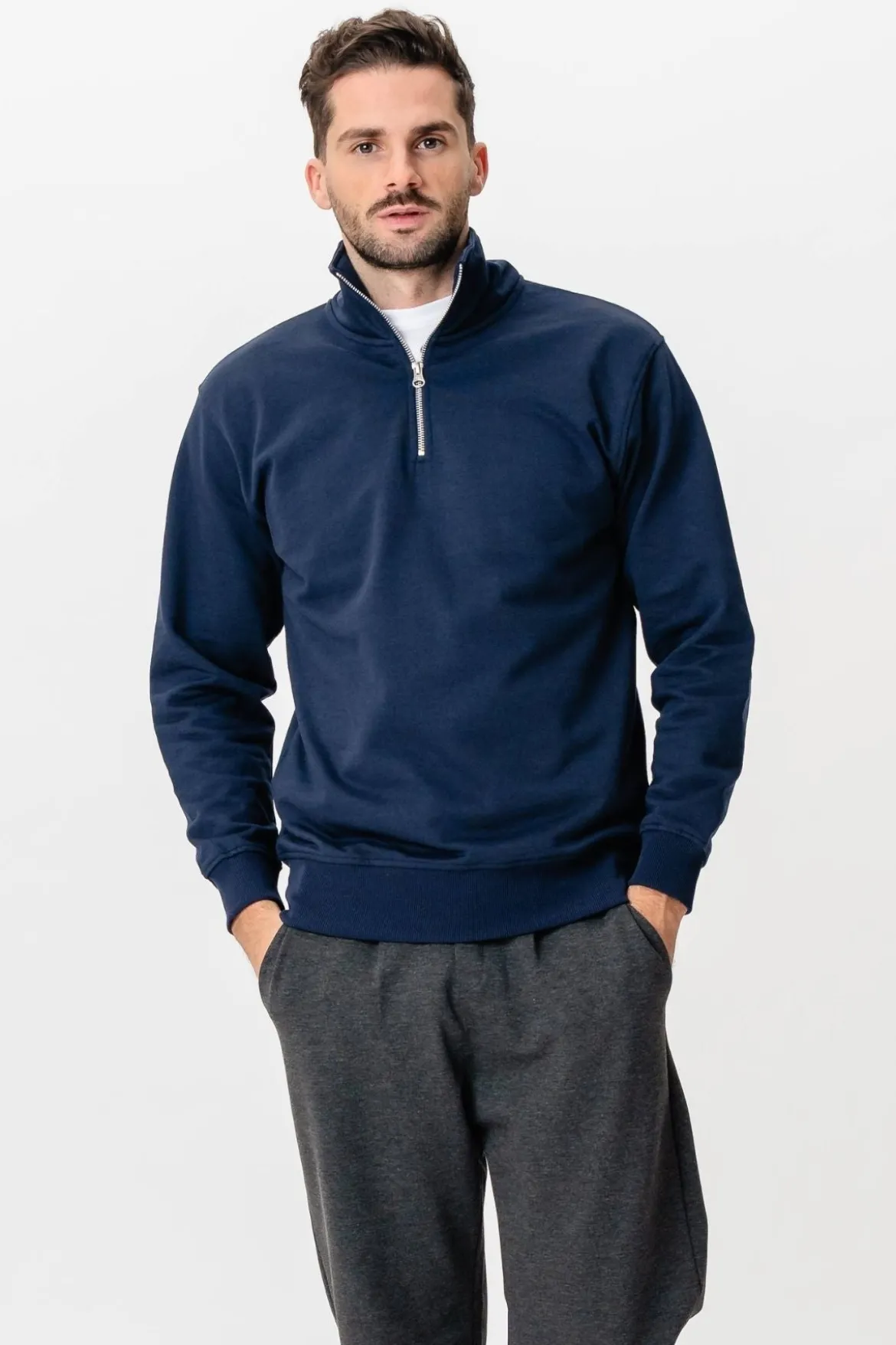 Sweatshirt Half Zip - Navy
