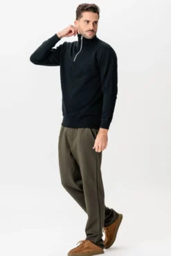 Sweatshirt Half Zip - Sort