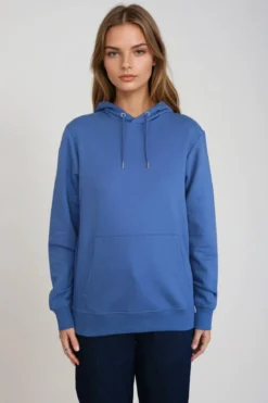 Sweatshirt Hoodie - Støvet Blå