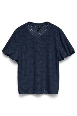 Tassa Balloon Sleeve Top - Navy Blazer
