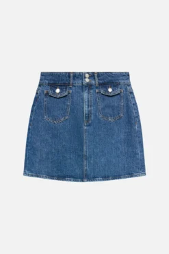 Tessa Pocket Short Skirt - Medium Blue Denim