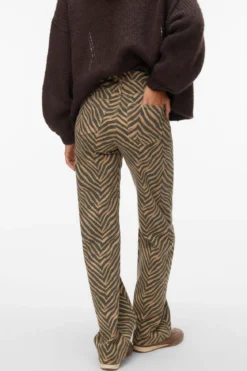 Tessa Wide Stretch Jeans - Silver Mink Zebra