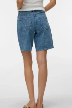 Tess Mr Long Denim Shorts - Medium Blue Denim - Heart