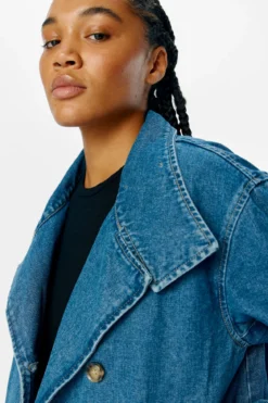 Tilla Gro L/S Denimjakke - Medium blå denim